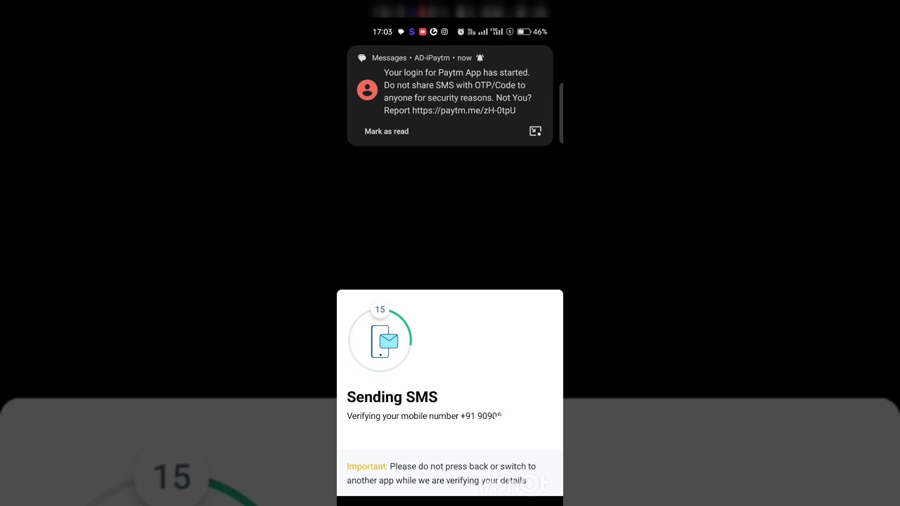 paytm bank login problem SMS problem