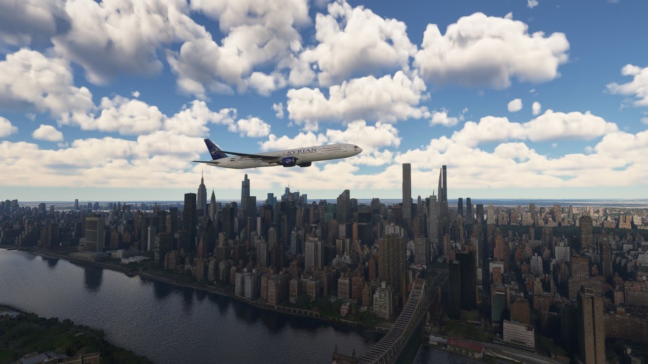 الطائرة السورية في مطار نيويورك تستعد للإقلاع