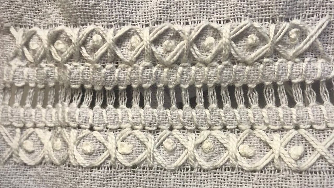 Como fazer lindo barrado com ponto quadriculado e nó francês !!