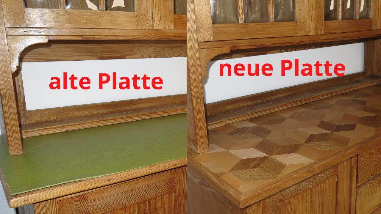 Küchenbuffet renovieren,  Holz Arbeitsplatte, schleifen und ölen     der-werkzeugflüsterer