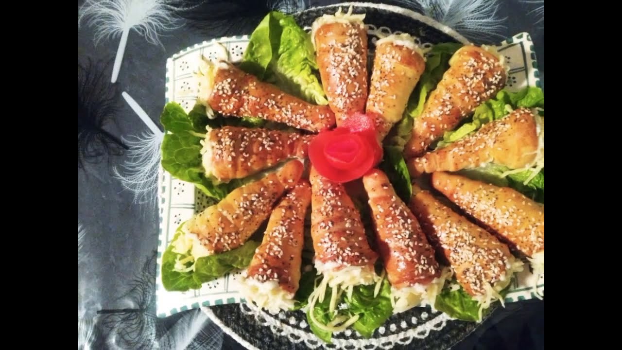 Recette salée cornet farci au crevette et  crème de fromage