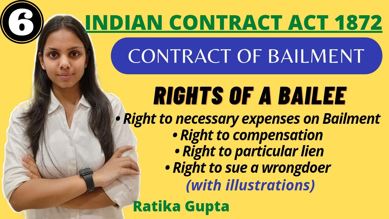 Rights of a Bailee | Contract of Bailment (Contract Act 1872)