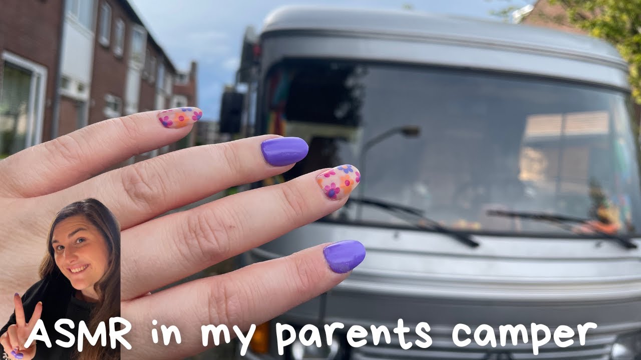 ASMR in an 80's Camper | Car ASMR | Interior & Exterior🪻🌸🌼🌻