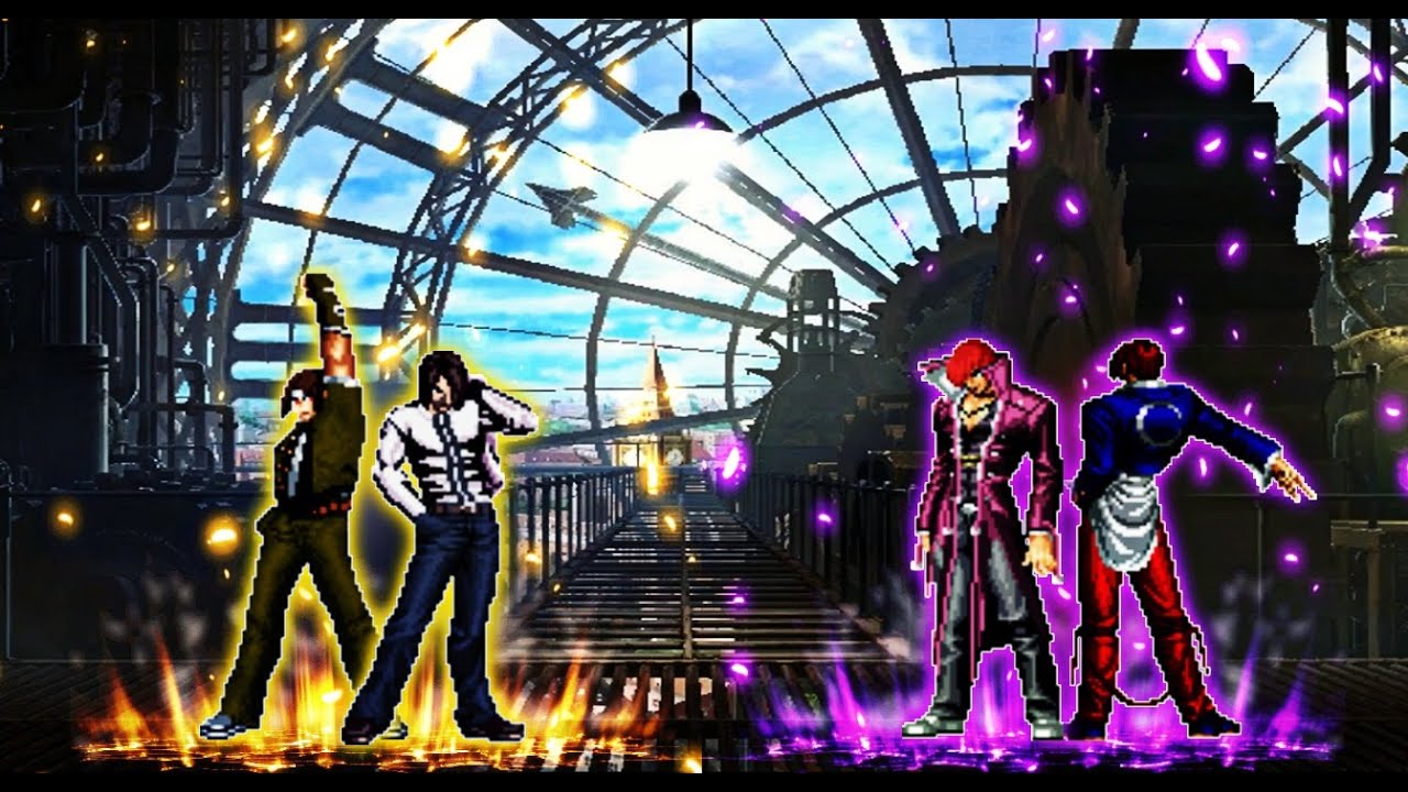 Kyo XIV and Classic Kyo XIV vs. Iori XIV and Classic Iori XIV [KOF MUGEN]
