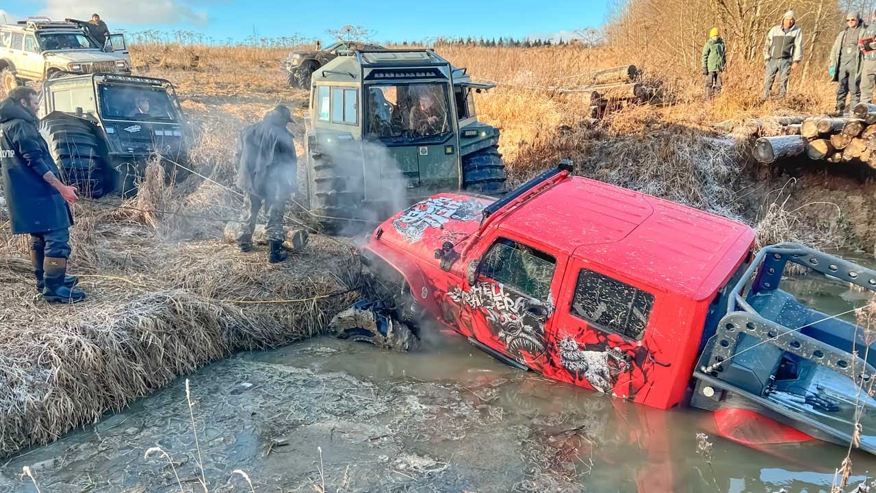 ЭВАКУАЦИЯ ОФФРОУД МОНСТРА! Jeep на 47