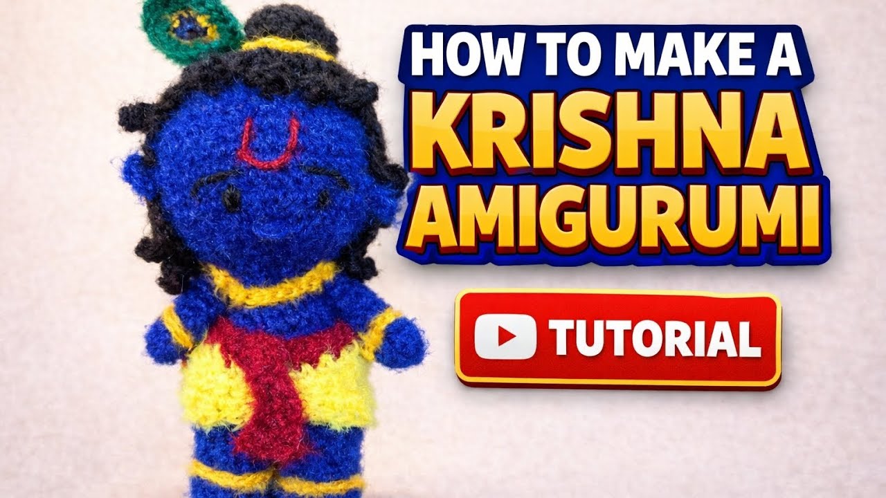 Crochet Krishnan,krishna soft toy,how to make krishna with Crochet #crochetkrishna #crochettutorial 
