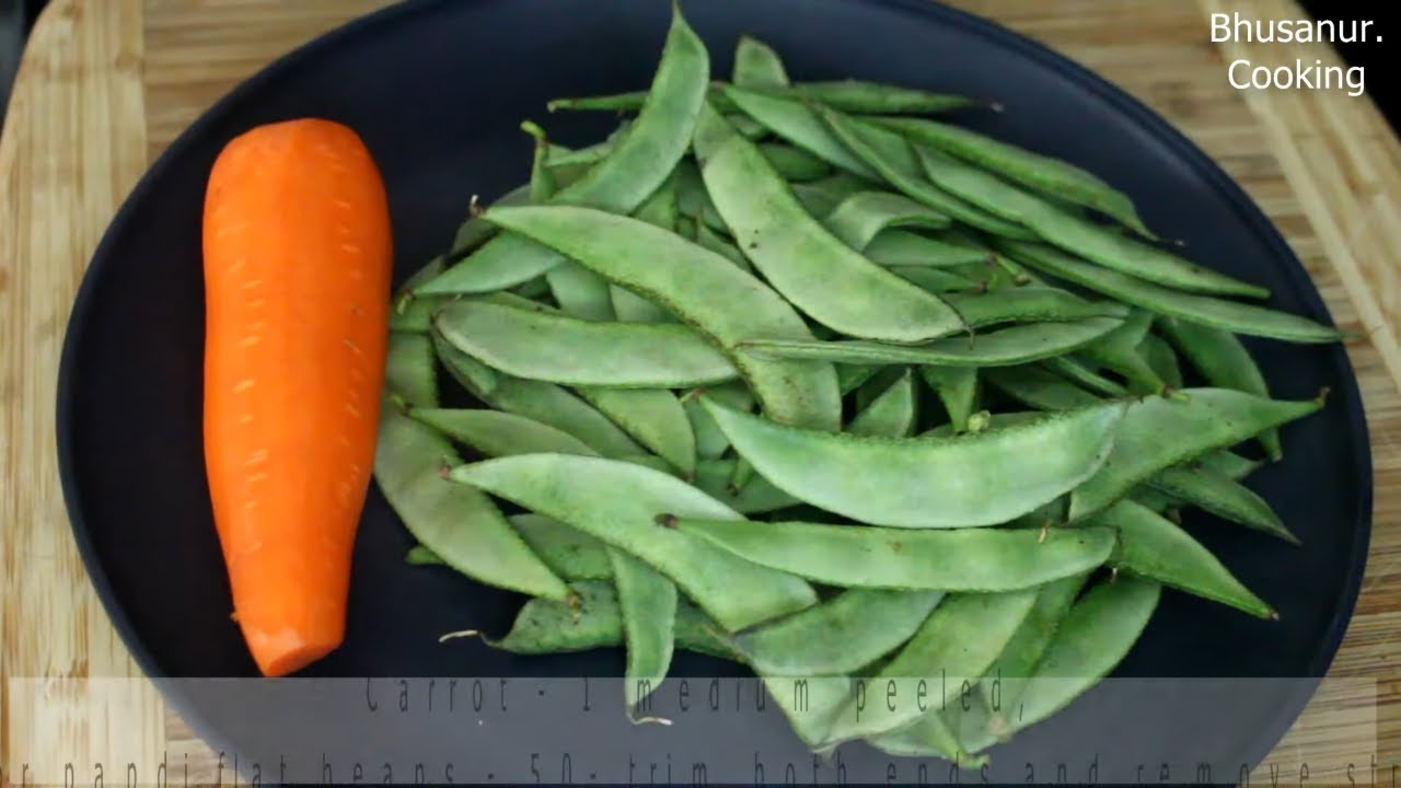 Easy Side Dish Recipe | Carrot and Green Flat Beans Stir Fry | Papdi Flat Valor Recipe