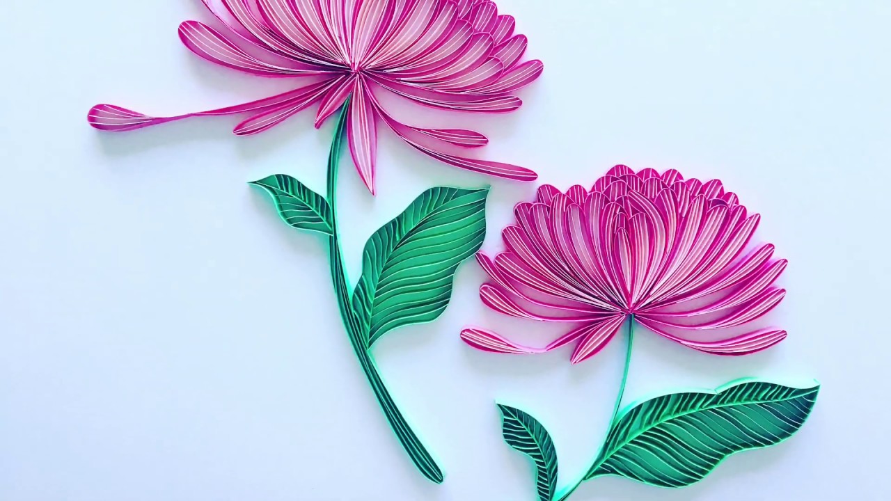 TIMELAPSE OF BEAUTIFUL FLORAL QUILLING PROJECT; ON EDGE QUILLING; How To make flowers