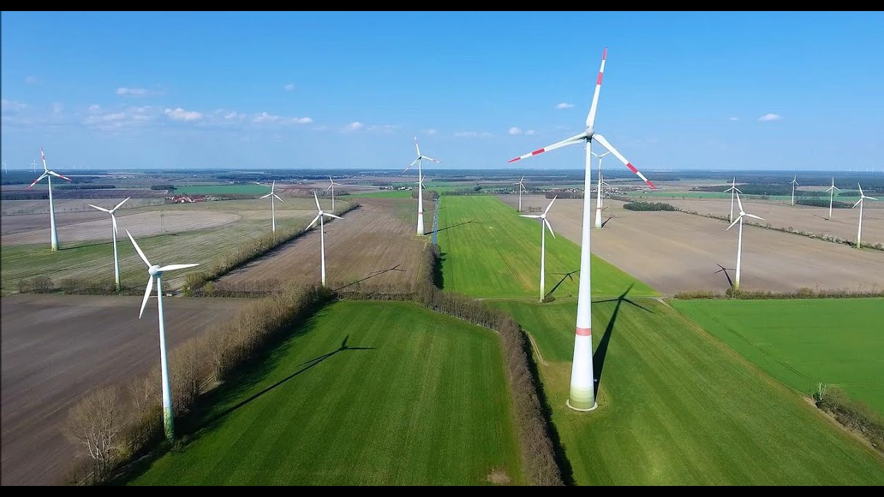 Wind farm Listerfehrda/Elster with 57 Enercon wind turbines 12.04.2020