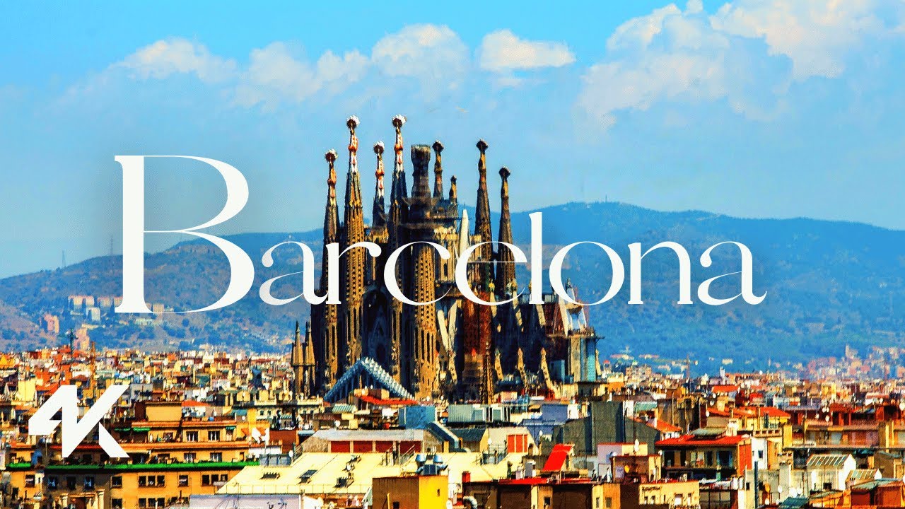 Barcelona 4k - Scenic Aerial Relaxation with Gentle Music  - Spain's Vibrant City