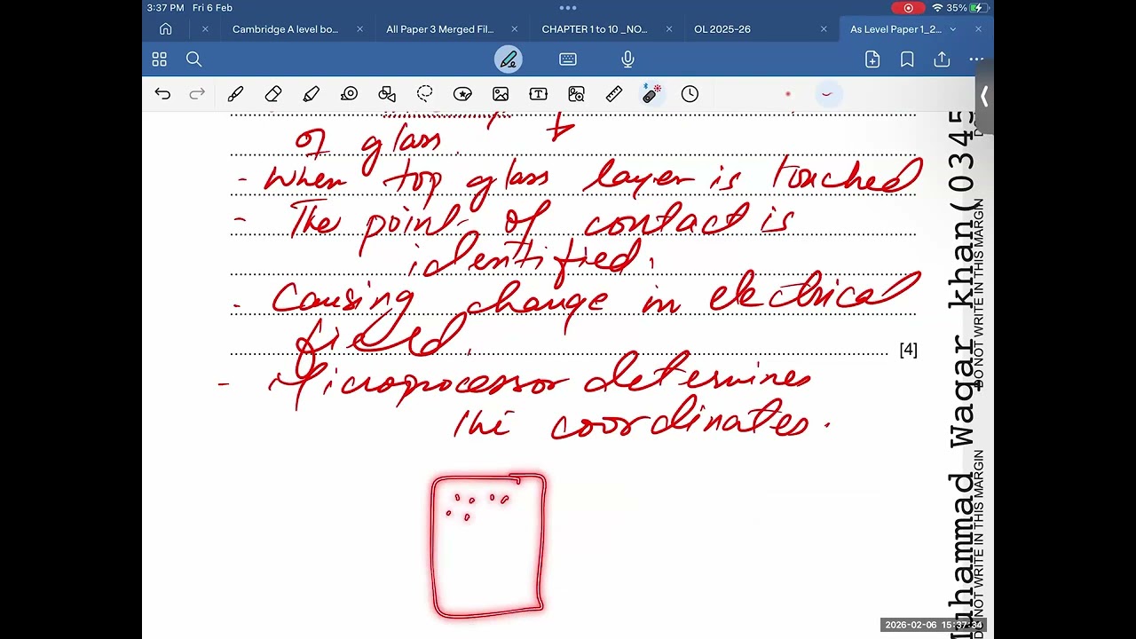 COMPUTER SCIENCE 9618 -Working of Touch Screen