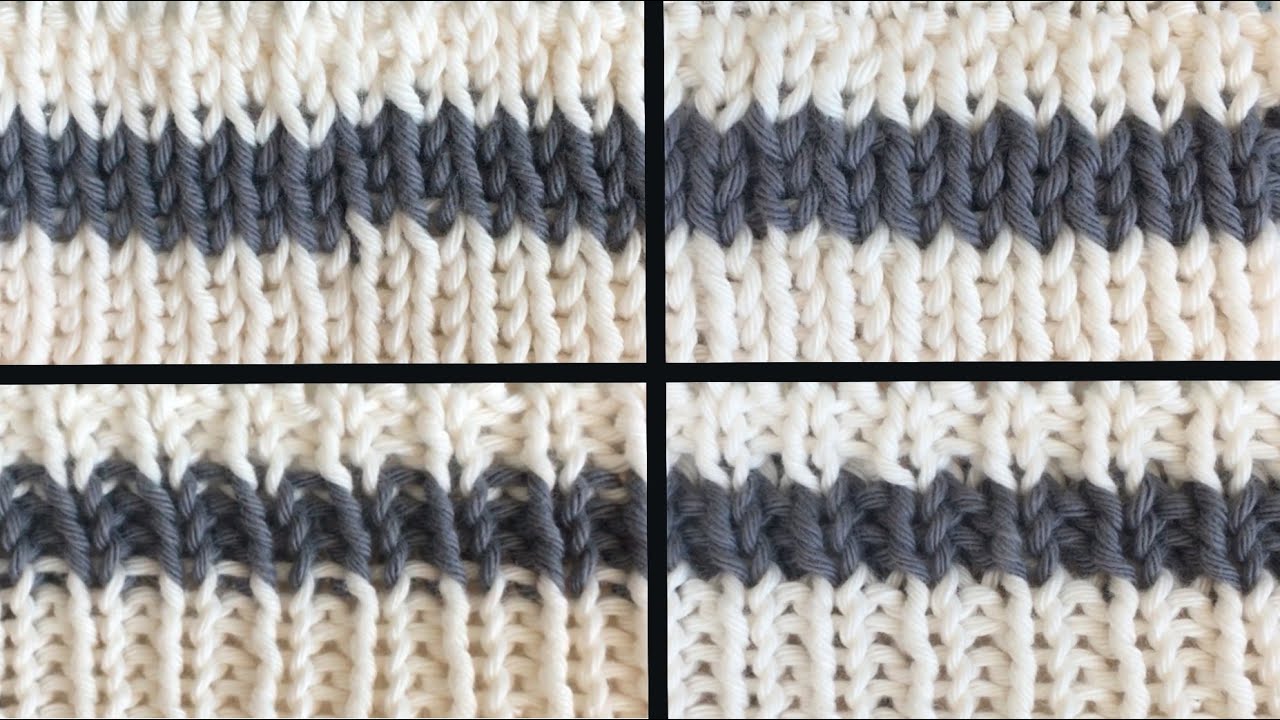 Аккуратные ПОЛОСКИ для ребра 1х1 по кругу - без изломов и пунктирных линий.