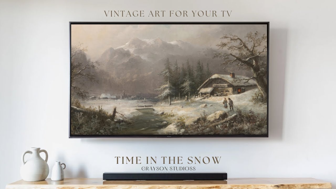Time in The Snow || Turn Your TV Into Art || Vintage Art Slide Show || 1hr 4K HD