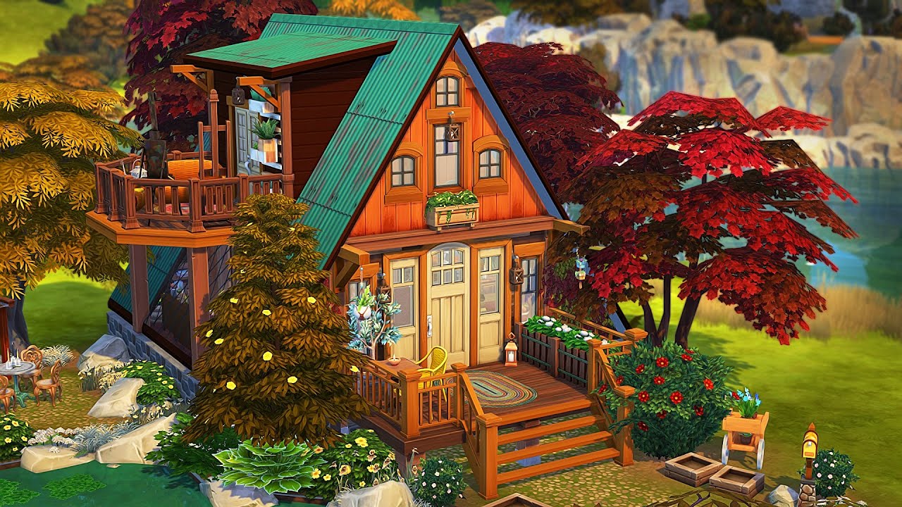 COZY FALL A-FRAME 🍂 | The Sims 4: Speed Build