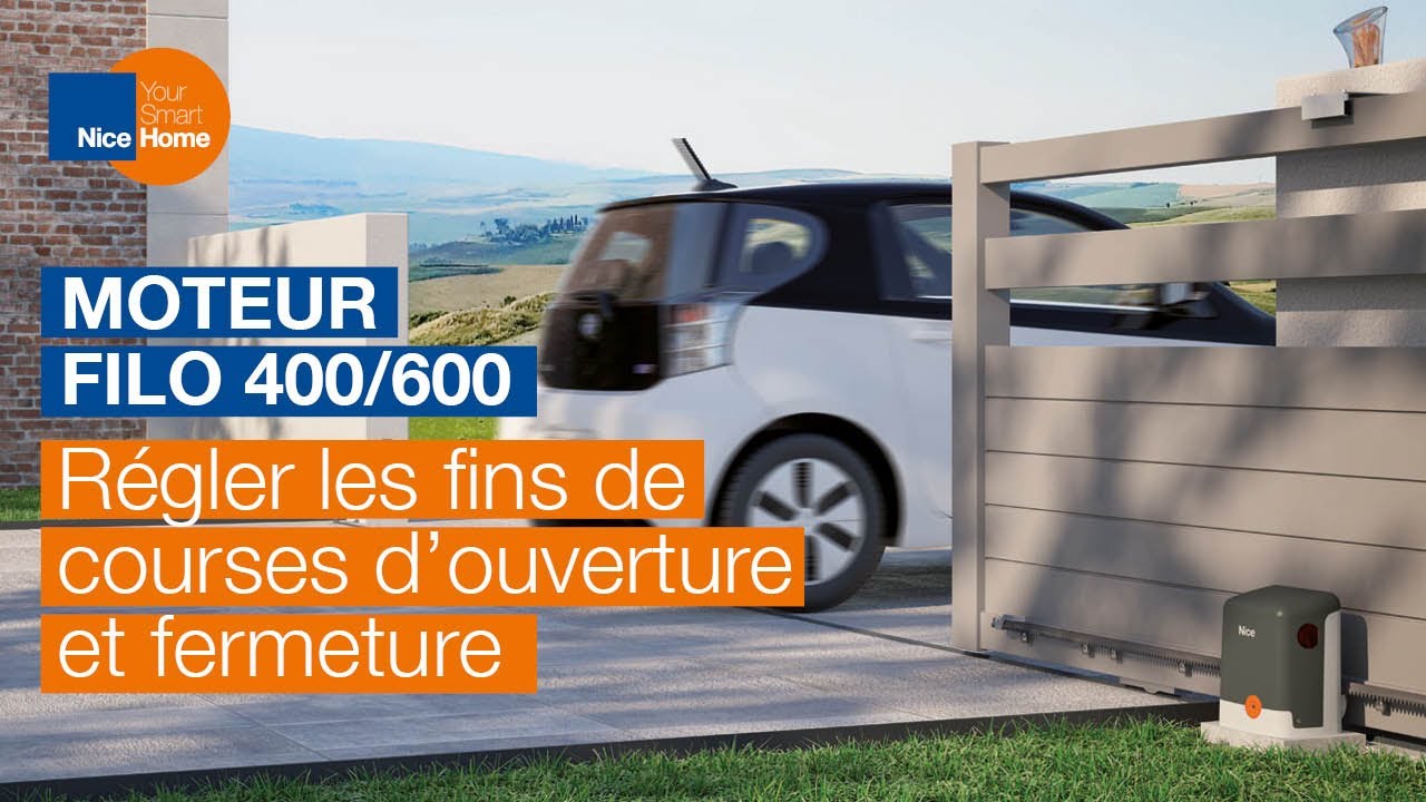 2. Régler les fins de courses d'ouverture et fermeture du moteur Filo
