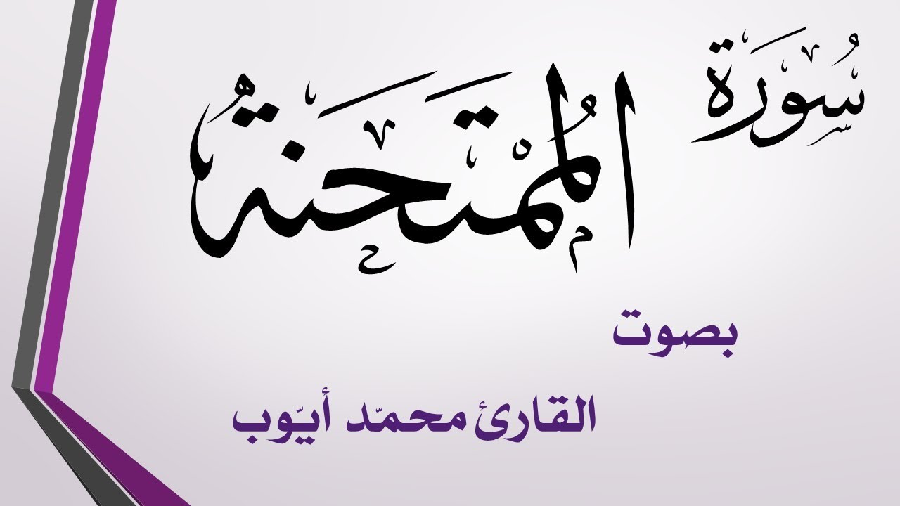 060 سورة الممتحنة .. محمد أيوب .. القرآن هدى للمتقين