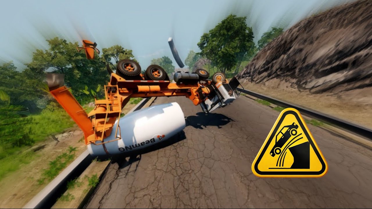 Falling Down Death Hill in Slow Motion &ndash; Epic Destruction! BeamNG.drive #automobile #beamngdrive