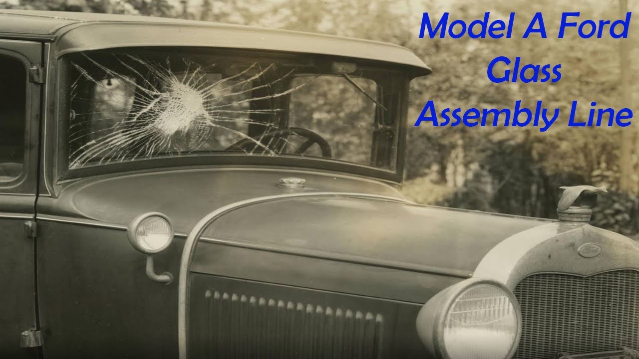 Изготовление стекла Ford Model A; сборочная линия Ford