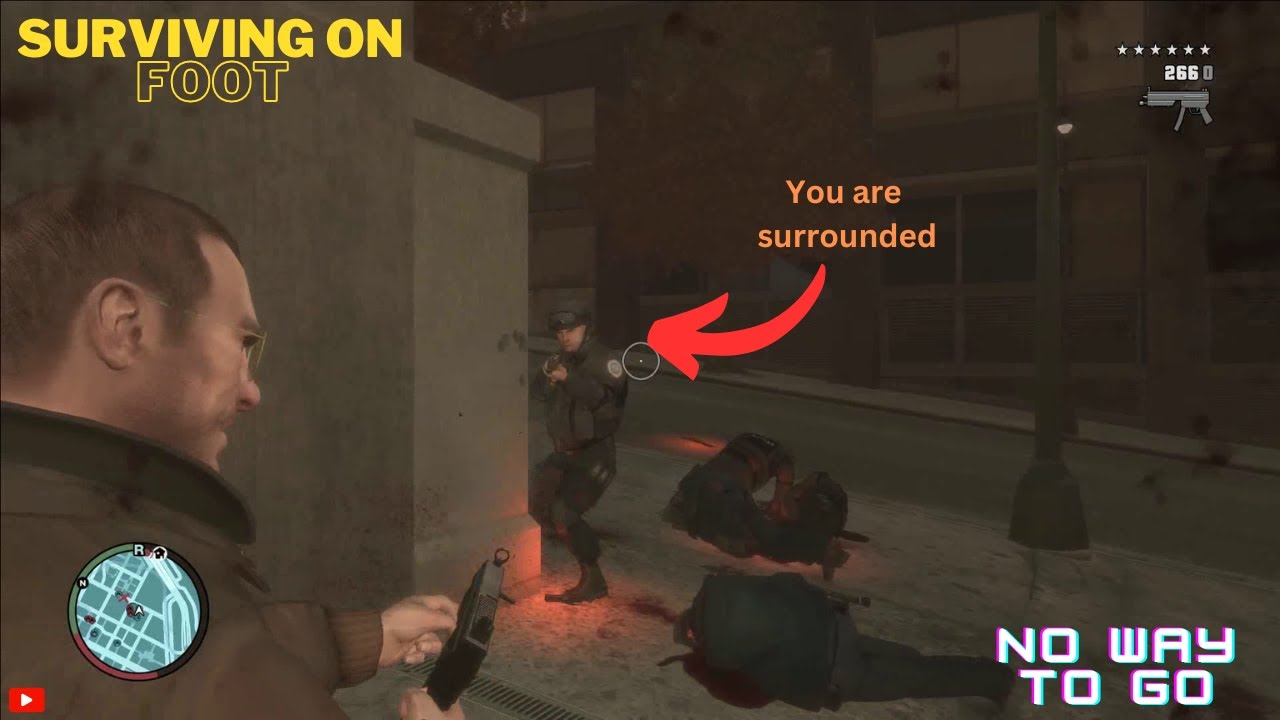 Surviving 8 mints walking on the streets | Police surrounded me, No way to go | GTA IV