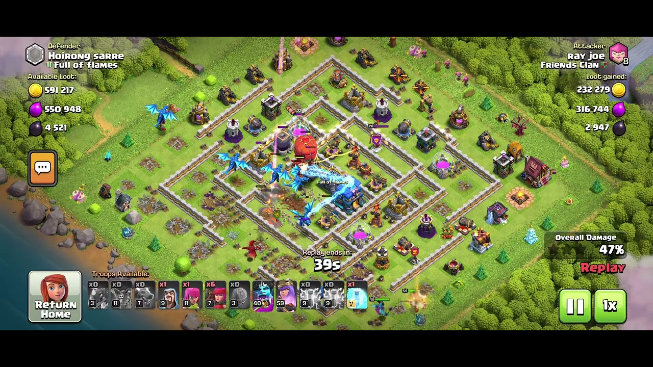 TH12 destroying TH12 without Grand Warden