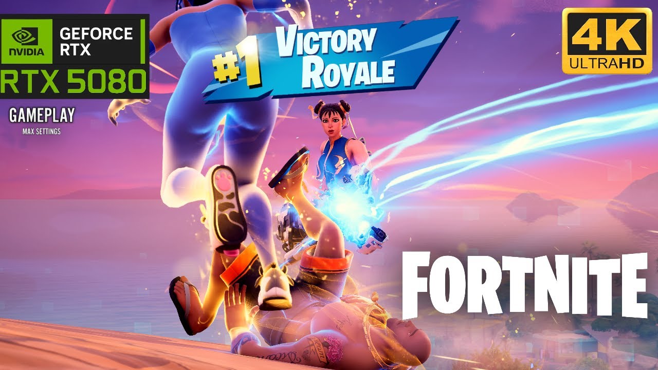 Fortnite Gameplay: RTX 5080  + Ryzen 7800X3D (4K Max RT + DLSS 4.5) Gameplay Chun Li Skin Duo