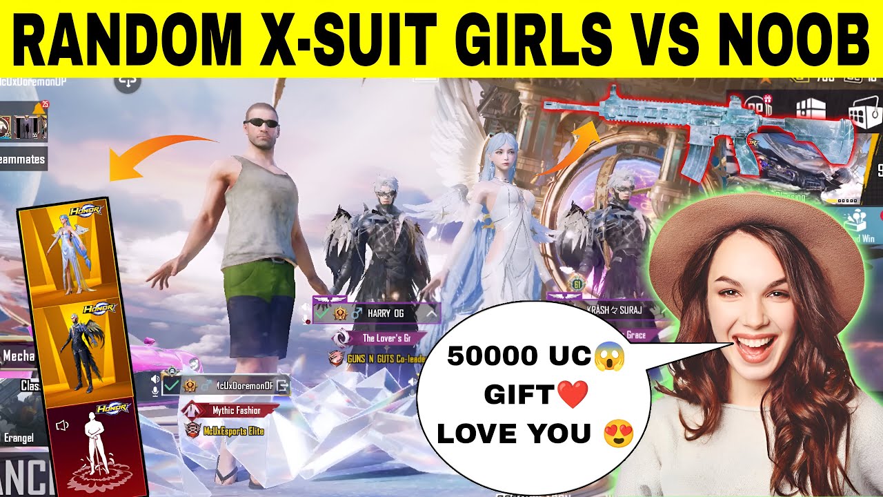 RANDOM X-SUIT GIRLS😍 CALL ME NOOB🥺 SHOCKED😱 AFTER SEEING MY NEW GOLDEN X-SUIT🔥❤️