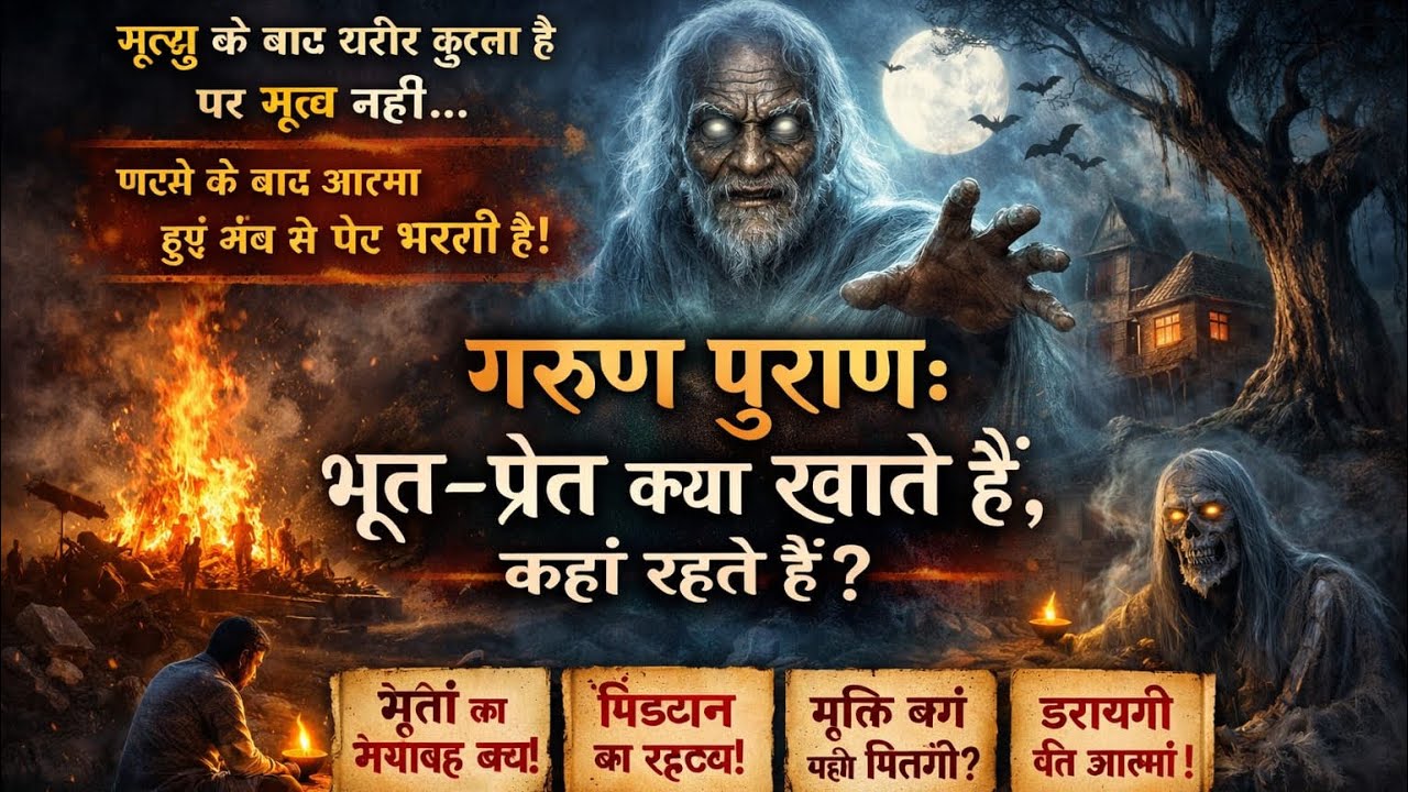 “गरुण पुराण: मृत्यु के बाद आत्मा क्या खाती है? भूख कैसे बना देती है भूत!” 🔥
