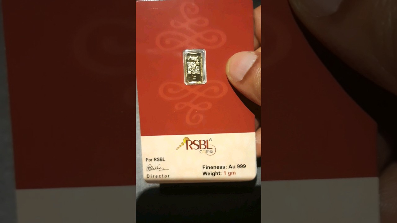 RSBL 999 1 GRAM GOLD BAR ( GOLD WITH BARCODE ON IT) #silver #gold