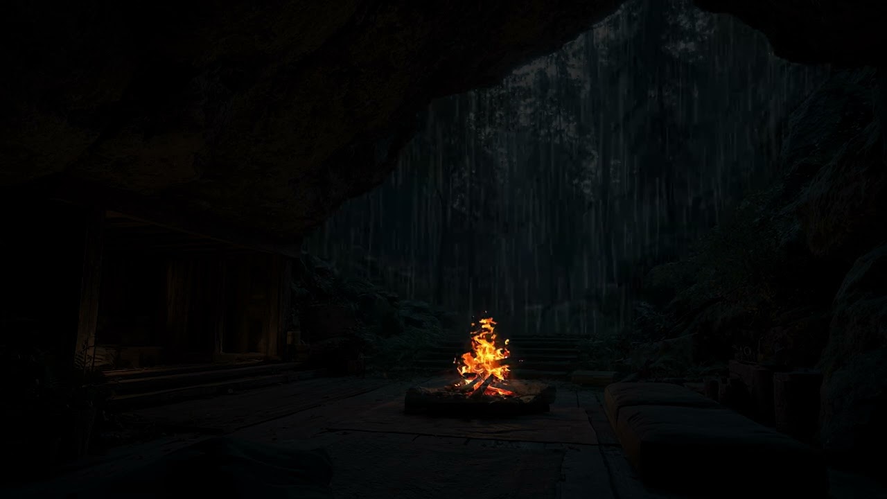 Rain Cave Relax| Immersive Underground Rain Ambience for Stress Relief, Focus and Deep Healing Sleep