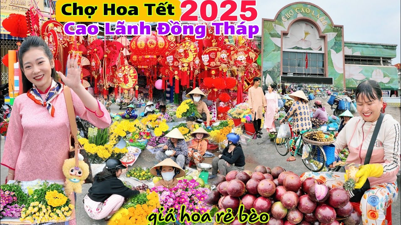 Chợ Hoa Tết Chợ Cao Lãnh Đồng Tháp hoa tết tràn ngập giá rẻ bèo buôn bán phải sẵn sàng chạy gấp