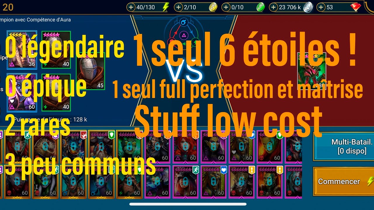 TEAM ULTRA LOW COST POUR L'ARAIGNÉE 20 / Raid shadow legends fr