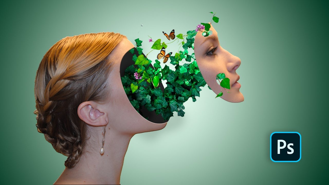 Photo Editing | Plant Face Portrait Effect Photoshop Tutorial | Photoshop Manipulation