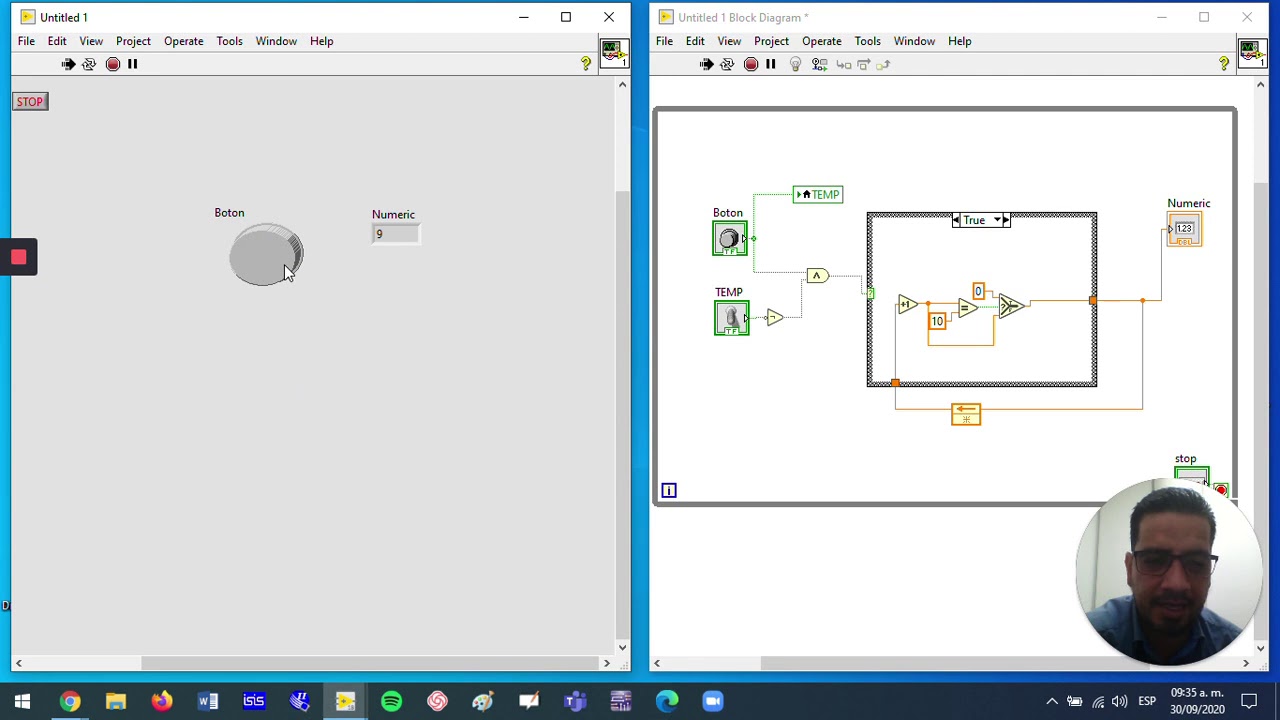 Contador asíncrono LabVIEW