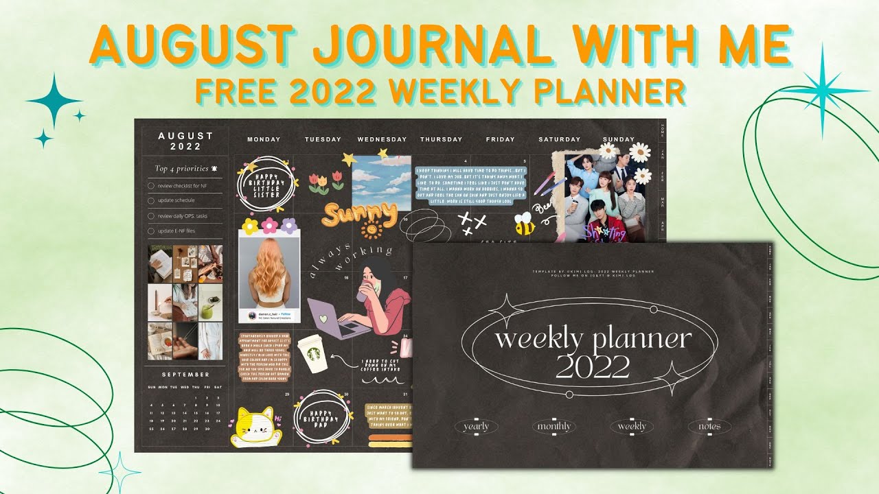 August Journal With Me | Free 2022 Planner + Stickers ✨ | GoodNotes 5 📖 ​