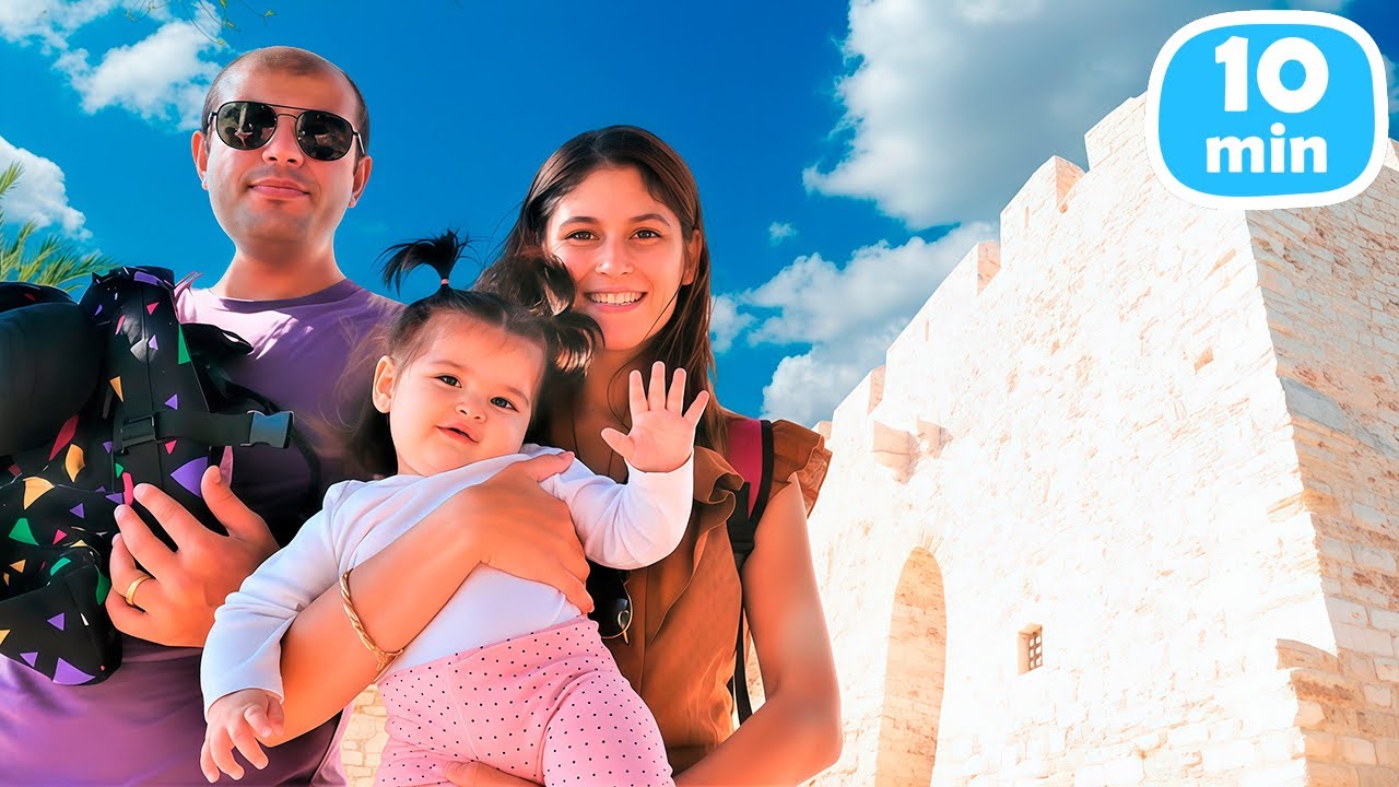 Ayşe, Defne ve Mesut ile kaleyi keşfedelim, piknik yapalım ve balık tutalım! Çocuk videoları.