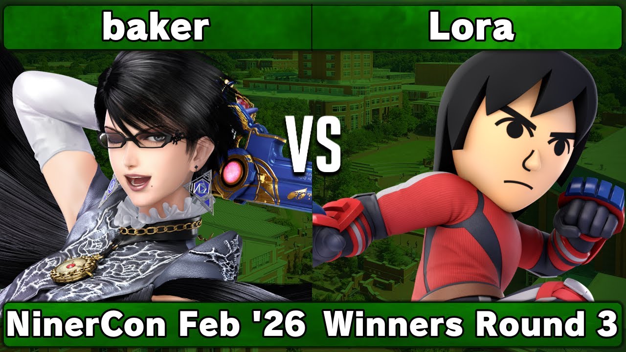 baker (Bayonetta) vs Lora (Mii Brawler) | Winners Round 3 | NinerCon Feb 2026