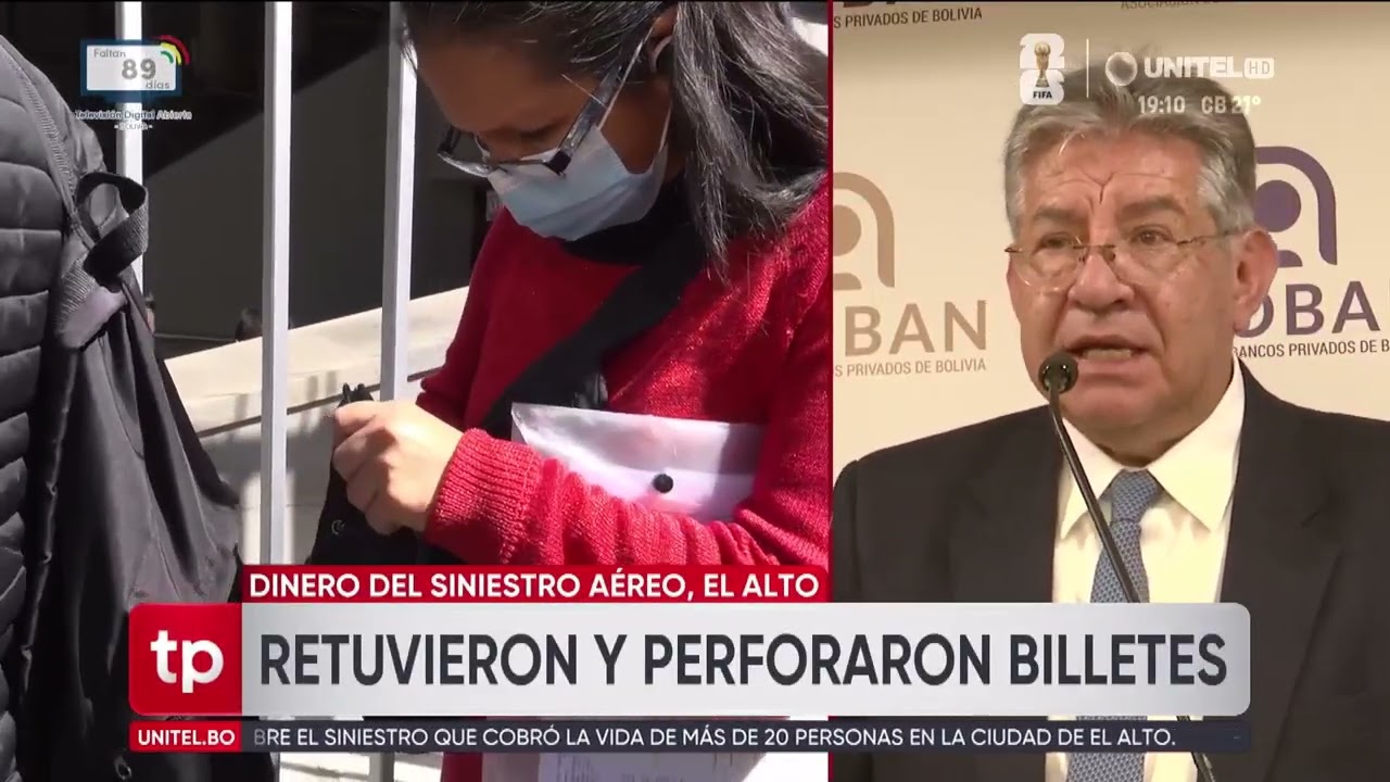 Billetes sustraídos tras el siniestro del avión intentaron ser depositados en bancos