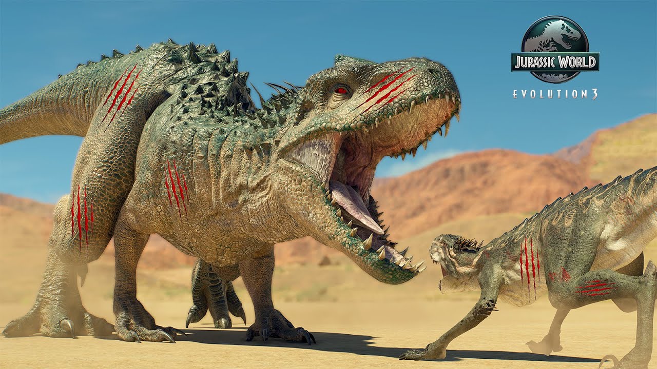 CARNIVORE & HERBIVORE DINOSAURS BATTLE ROYALE IN DESERT MAP – JURASSIC WORLD EVOLUTION 3