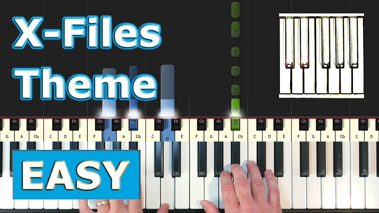 X-Files Theme (Illuminati Song) - Piano Tutorial EASY - Sheet Music (Synthesia)