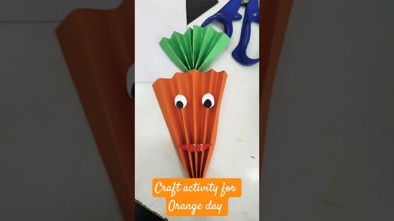 Craft activity for Orange day celebration | craft carrot  #youtube #preshool #shortvideo #diy #craft