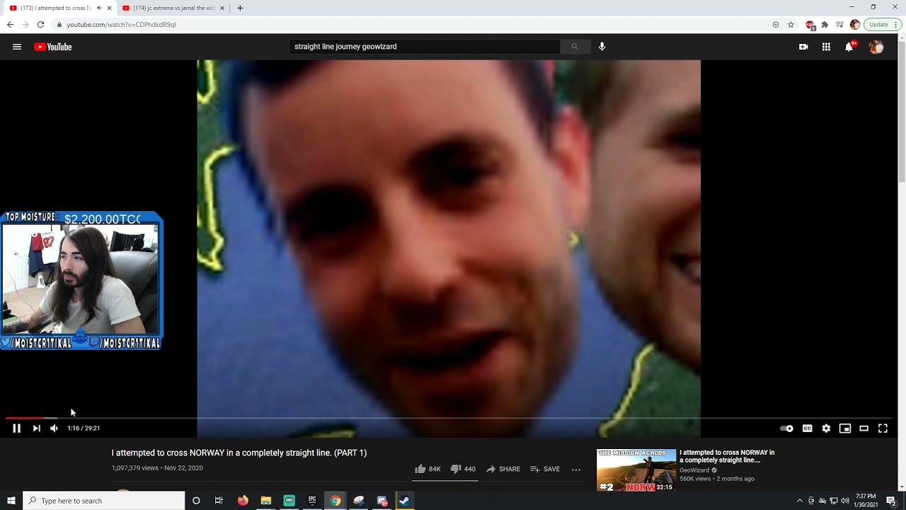 moistcr1tikal Stream January 30, 2021 Just Chatting Youtube Night