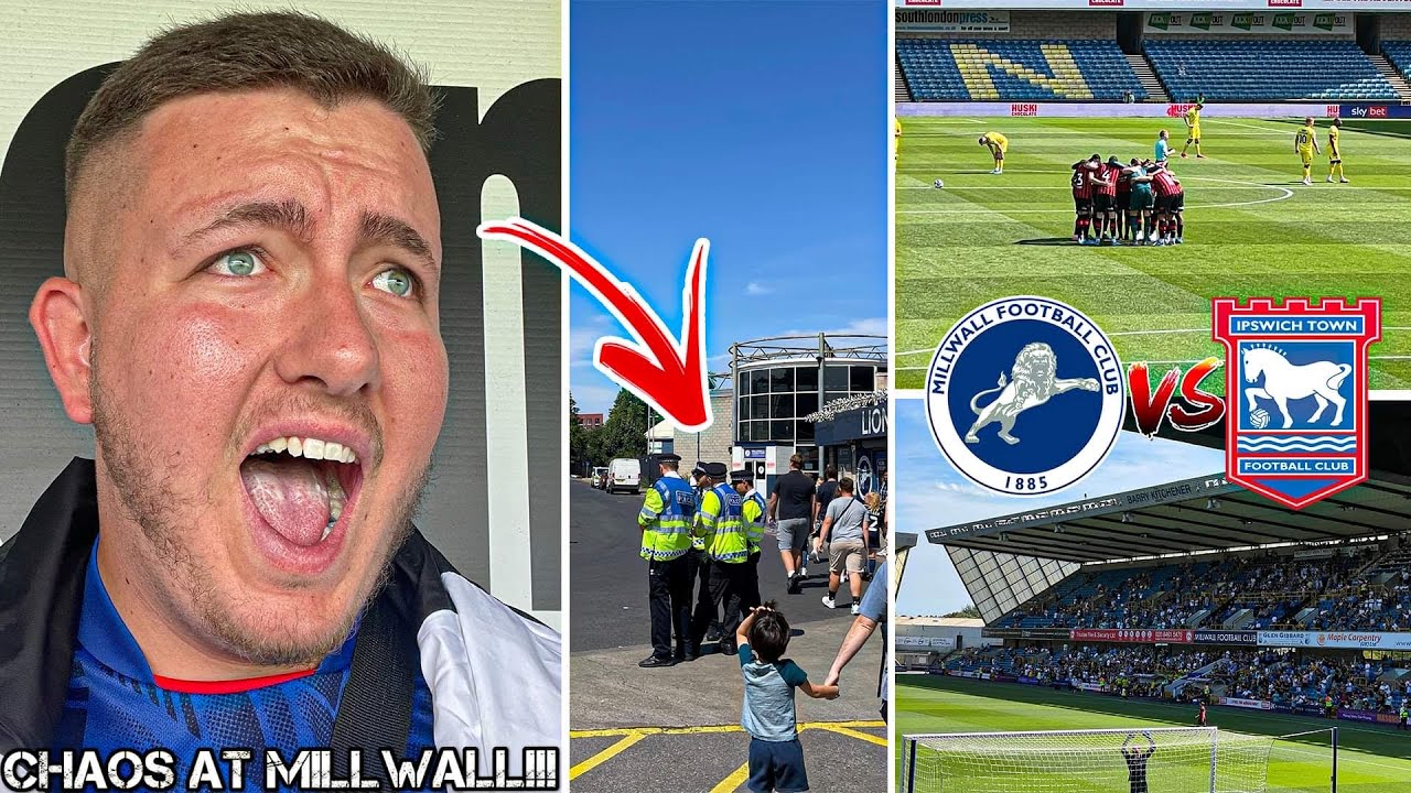 MILLWALL VS IPSWICH TOWN | 1-1 | POLICE ESCORT, CLASS ATMOSPHERE & LATE SCENES IN MILLWALL!!!