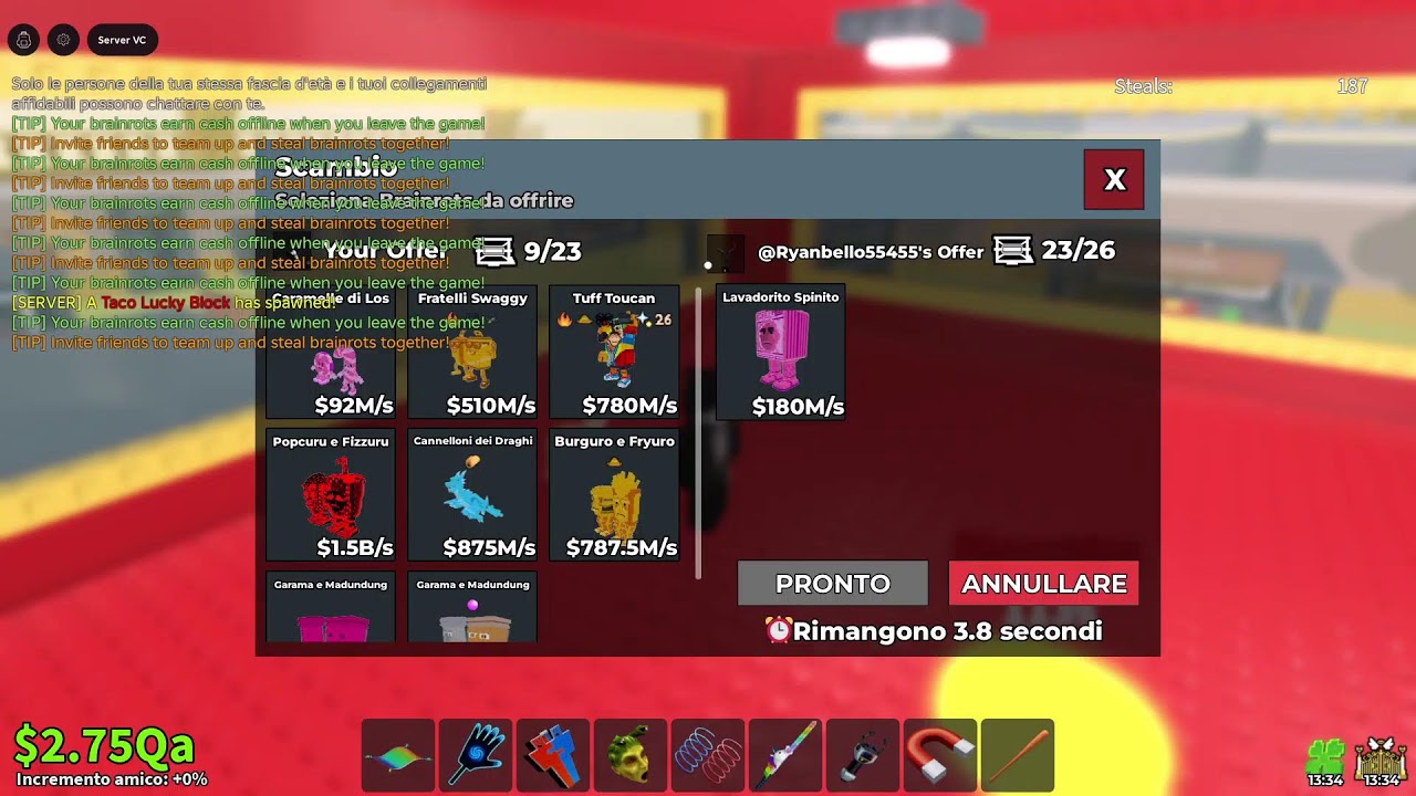 Live Ruba un brainrot   Cerco hydra e drago