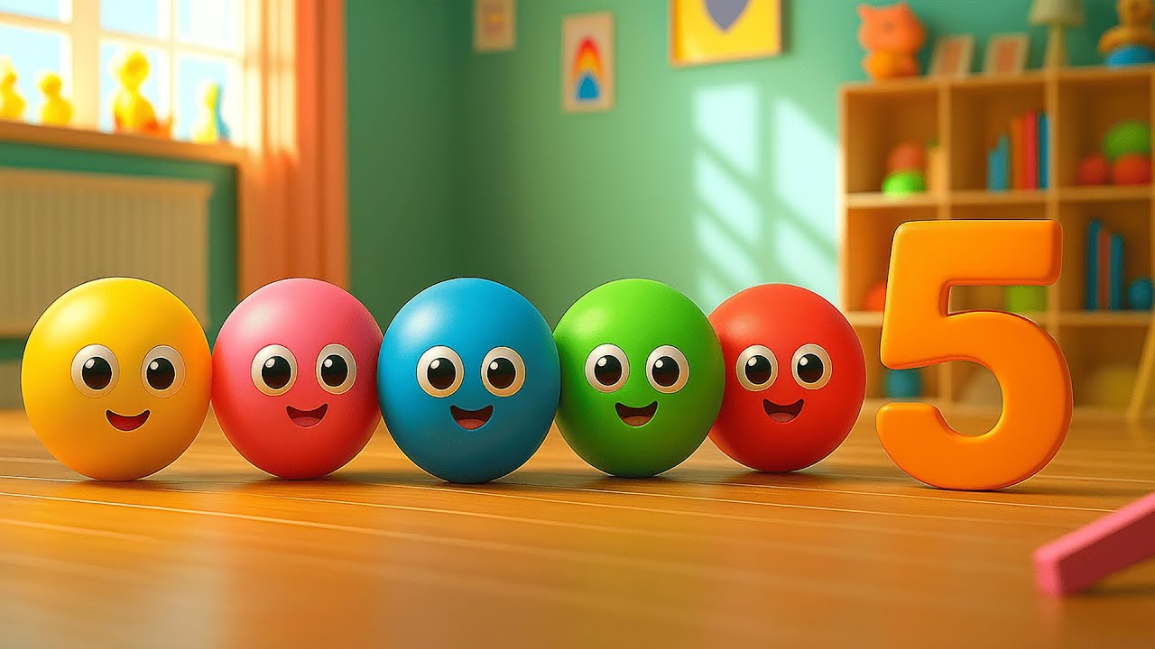 🤍❤️🎵 Liczymy figury do 5 🎵 Nauka liczenia i kształtów dla dzieci Piosenka edukacyjna po polsku