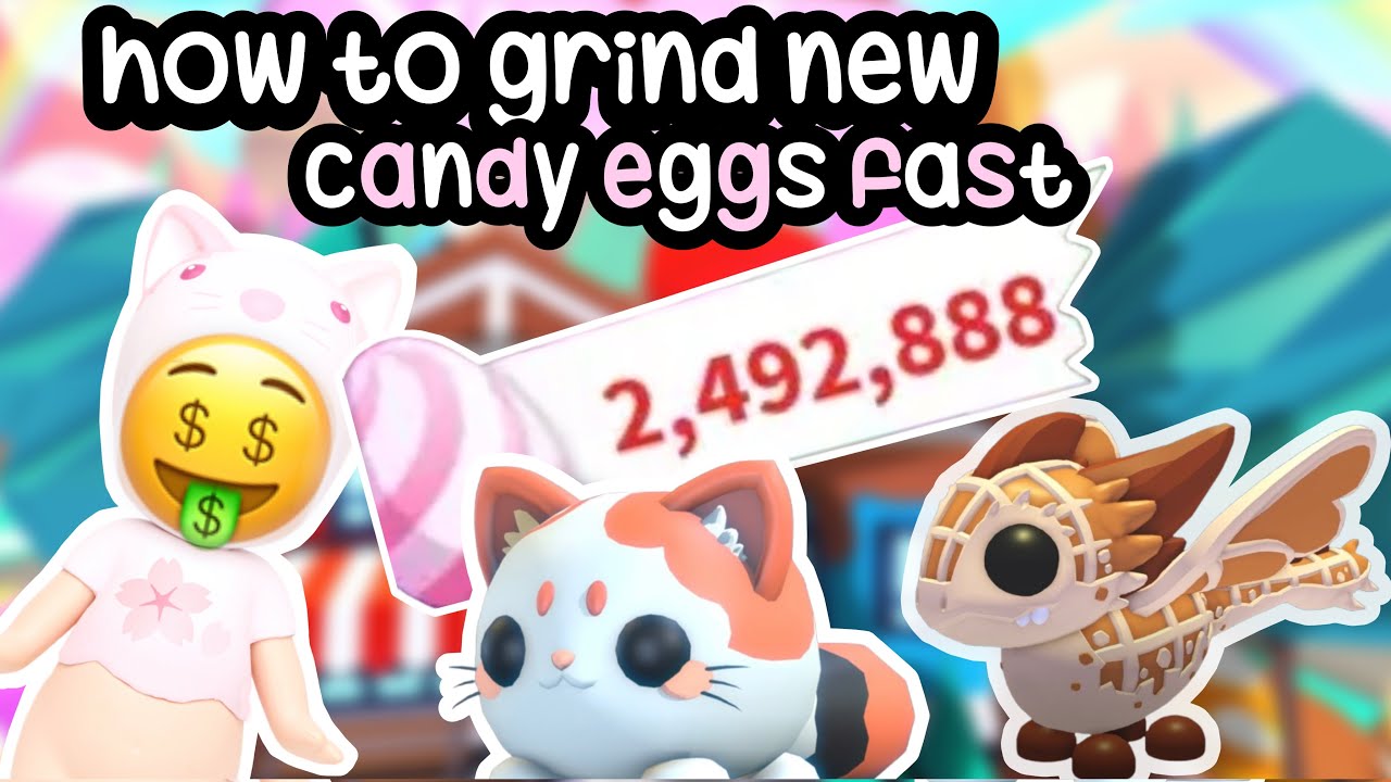 how to QUICKLY grind candy eggs ready for the new pets! :O #adoptme #sugarfest