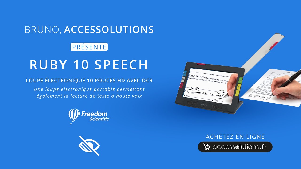 Nouveau Loupe électronique Ruby 10 Speech • Freedom Scientific • pour personnes malvoyantes
