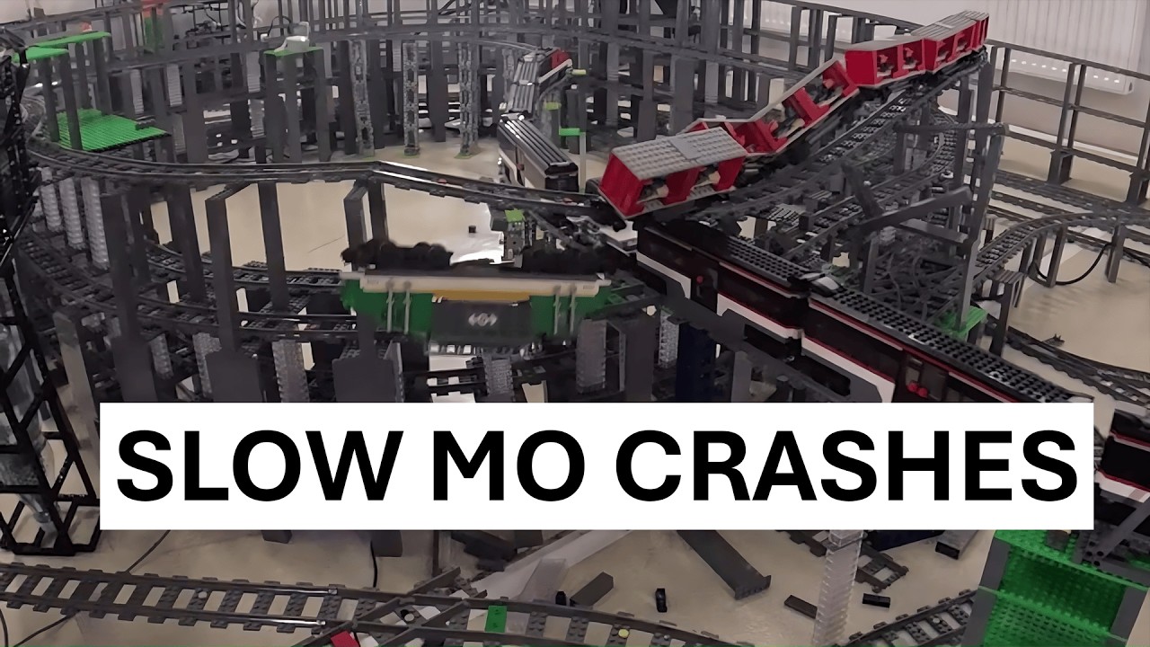 LEGO Train Slow Mo Crashes