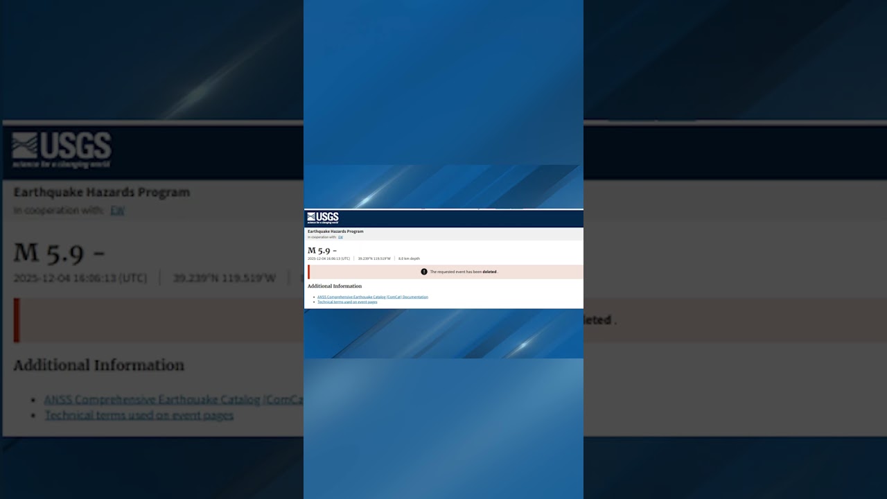 USGS quickly deletes 5.9 magnitude earthquake alert near Dayton