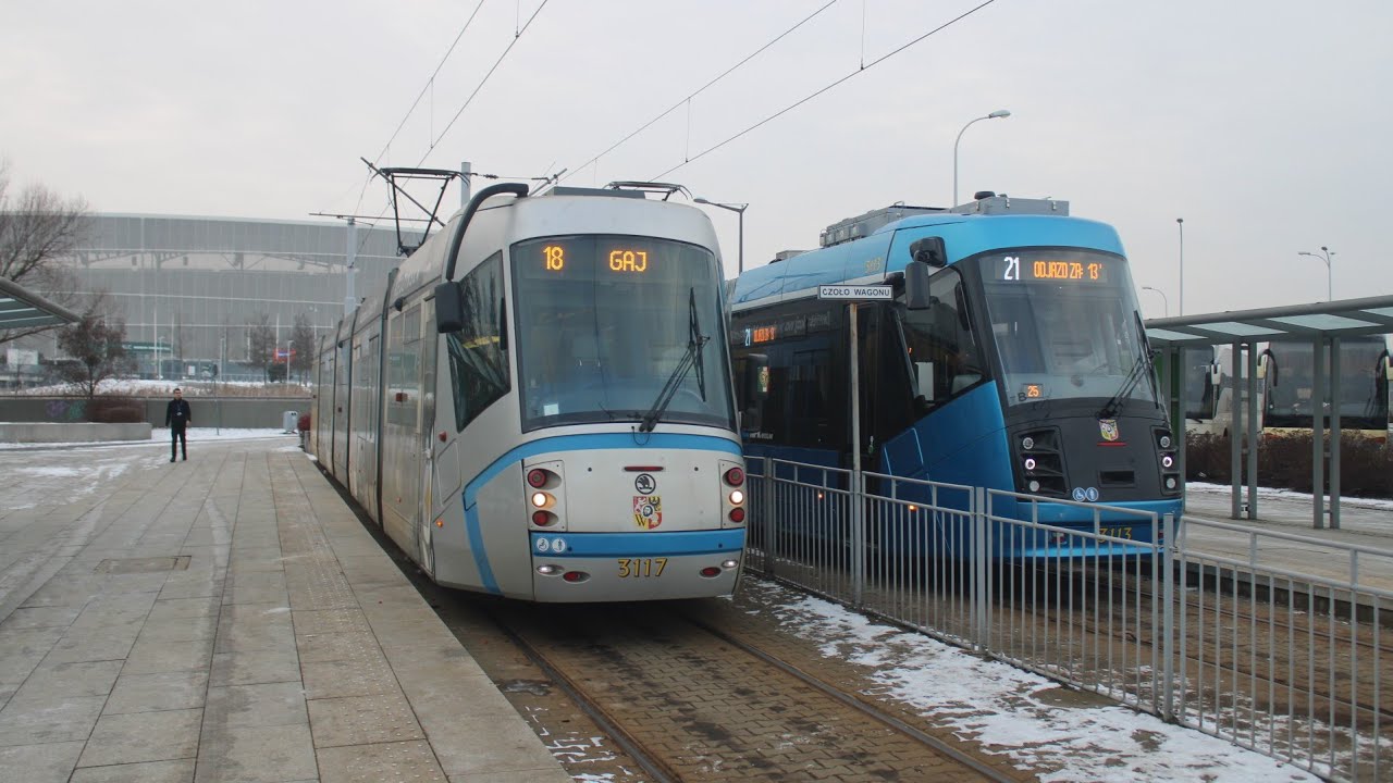[🇵🇱PL] MPK Wrocław - Škoda 19T #3117 - [🚋18➡️GAJ]
