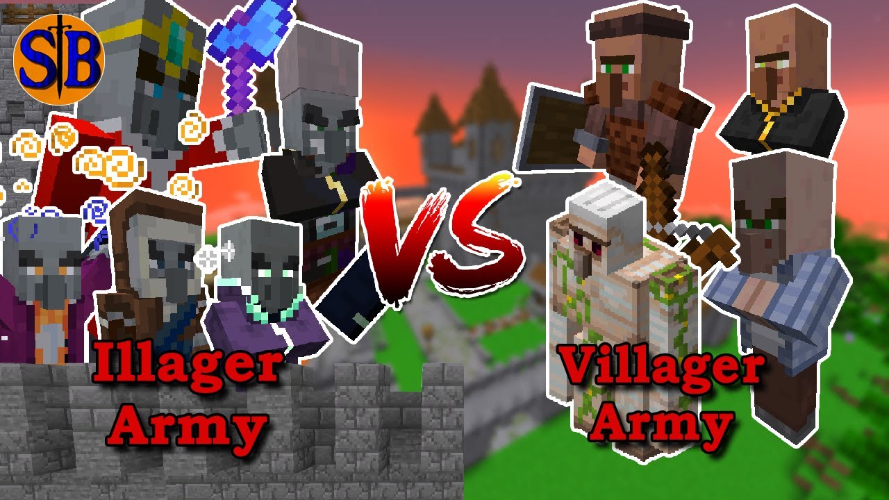 Can The Illagers Army Defend the Castle from The Villagers Army | Minecraft Mob Battle